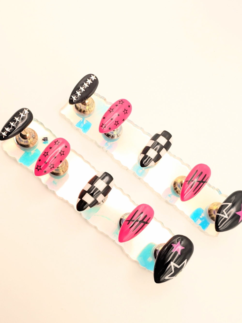 Handcrafted 5 Seconds Of Summer Almond Press-On Nails Handmade 5SOS
